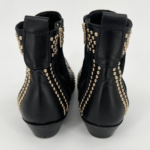 Anine Bing Boots Charlie Black Gold Studded Ankle Leather Suede Chelsea size 36 - Picture 6 of 11